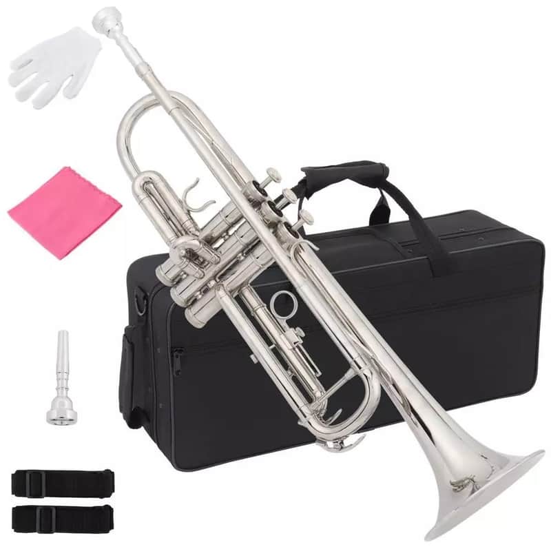 New Silver Student School Band Bb Trumpet W/ Casa Xmas Gift For Beginner image 1