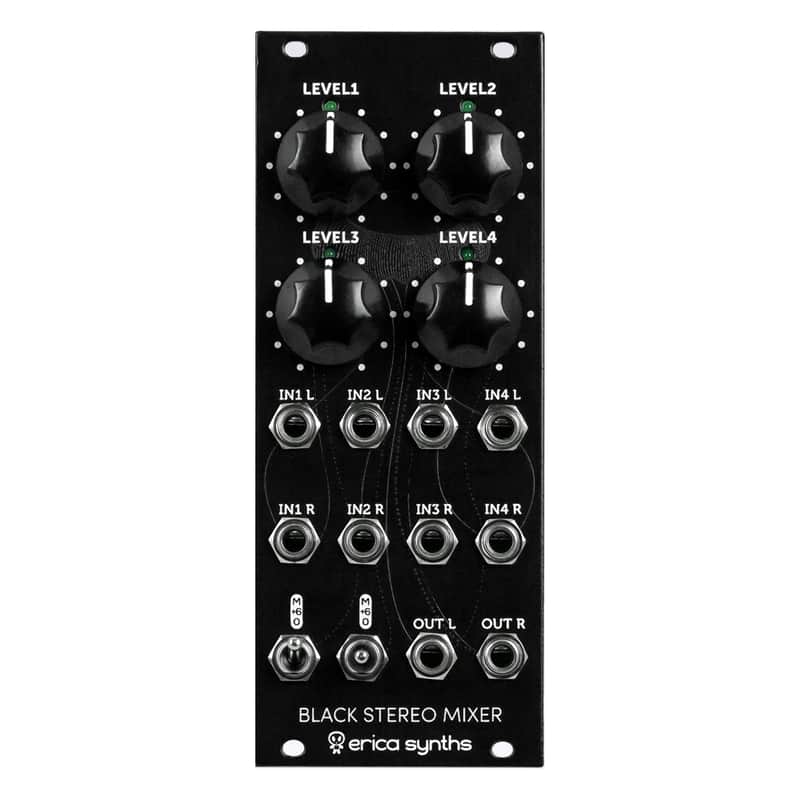 Erica Synths Black Stereo Mixer Eurorack Module V3 image 1