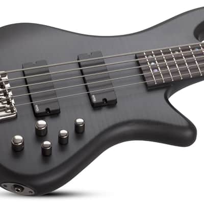 Schecter Stiletto Studio-5 Electric Bass. See-Thru Black Satin (STBLS) image 9