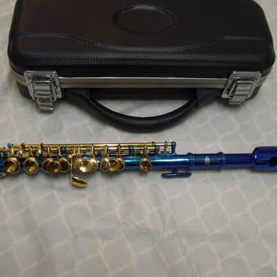 Blue  Piccolo with Case image 1