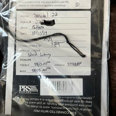 PRS Wood Library Special 22 2019 - Paul Reed Smith Fire Fade Korina Ebony Board image 9