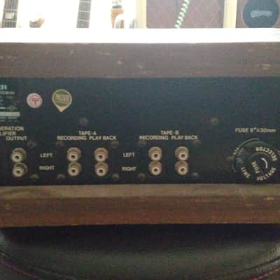 Pioneer SR-202W Reverb Amplifier 1971 - 1977 - Silver with Wood Sides image 2