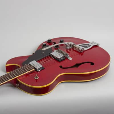 Guild Starfire III Thinline Hollow Body Electric Guitar (1966), ser. #EK-1349, original black hard shell case. image 7