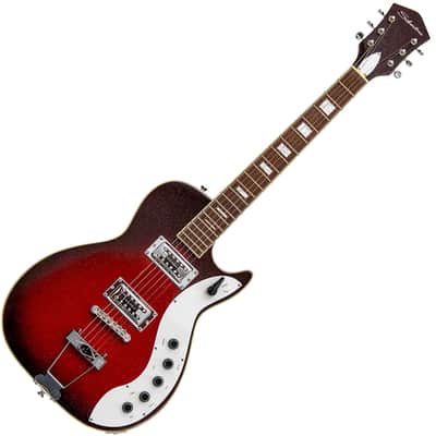 Silvertone Single Cut Bolt-on Duncan Pickups - Red Silver Flake Burst (1423RSFB) image 2