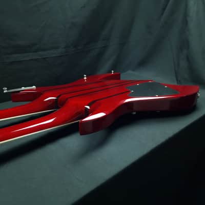 B.C. Rich Bich Legacy Double Neck 2009 Trans Red Made in Korea Rockfield Mafia pickups + OHSC image 24