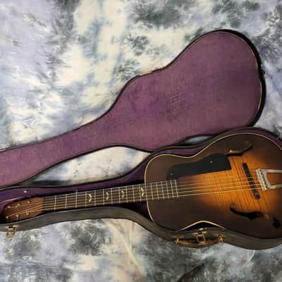 1936 Vintage Prewar Supertone by Harmony F Hole Parlor Guitar All Original Neck Reset Pro Setup Original Soft Shell Case image 17