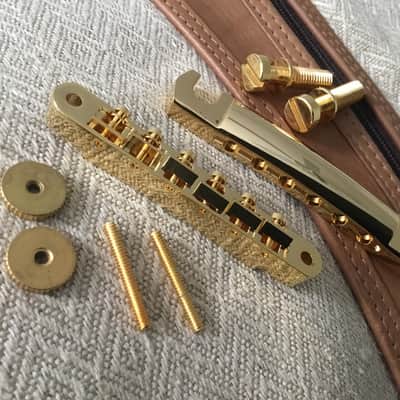 Gibson PBBR-065 Historic Non-Wire ABR-1 Tune-O-Matic Bridge and Aluminum stop bar Tailpiece Gold -Combo image 7