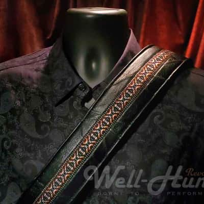 Well-Hung "Strap With No Name" wide, padded black leather, 3" wide image 1
