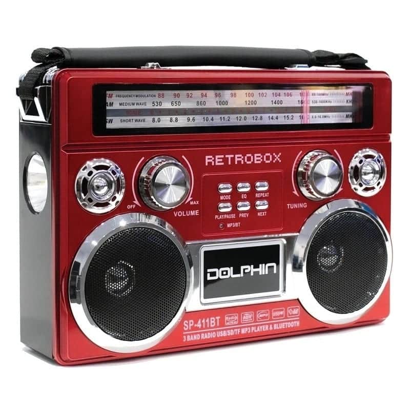 Retro Bluetooth Radio Portable Speaker – AM/FM/SW Rechargeable Vintage-Style Radio with AUX, USB & SD image 1