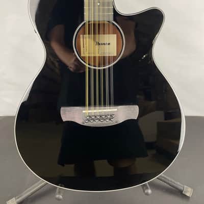 Ibanez AEG5012 12-String Grand Concert Acoustic-Electric Guitar, Spruce Top, Black image 2