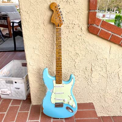 MJT Stratocaster Hardtail with Fender Jimi Hendrix Neck “Daphne Blue Heavy Relic” image 12