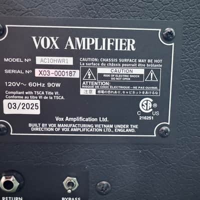 New Vox AC10HWR1 Hand-Wired 10-Watt 1x12" Guitar Combo 2025 - Black image 13