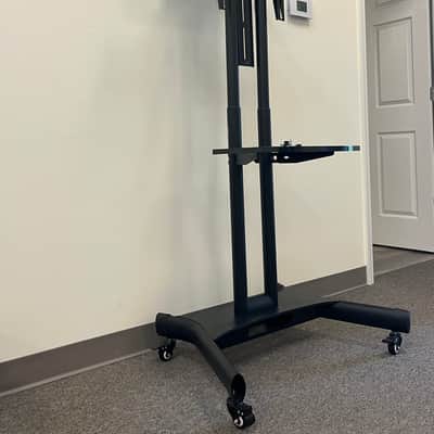 ONKRON TS1571-B 2021 - Black Mobile TV Stand on Wheels image 2