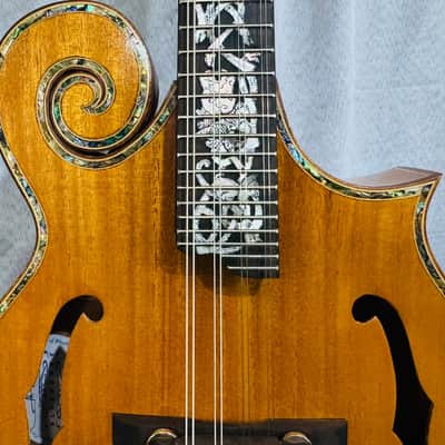 Mandolin Handmade by Blueberry, 8 String Wood Celtic Motif Mandolin,Custom Handcrafted Wooden,Steel String, Beautiful Sound, Hard Case Incl. image 16