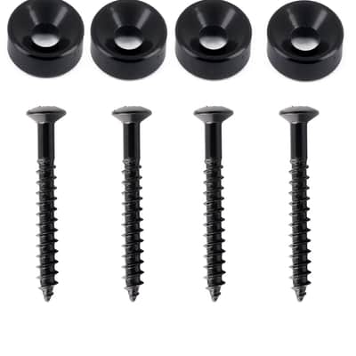 Guitar Neck Joint Bushings And Bolts Mounting Ferrules Metal With Mounting Screws For Electric Guitar Or Bass Guitar Black 4Pcs. image 1