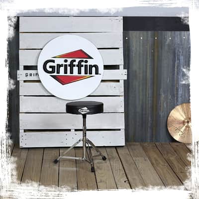 Griffin Drum Throne Seat - Padded Drummer’s Chair Drum Set - Percussion Stool for Adults - Professional Double Braced Hardware Stand for Practice with Adjustable Height from 18" to 23" image 10