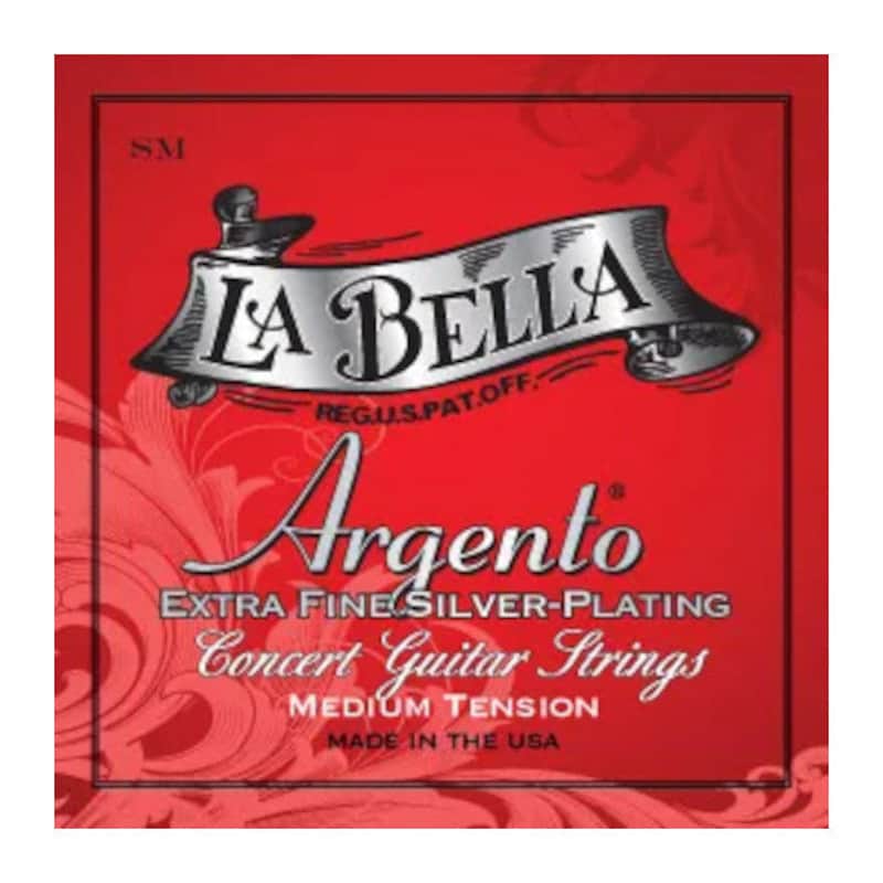 La Bella SM Argento Extra Fine Silver Plating Nylon Guitar Strings - Medium Tension image 1