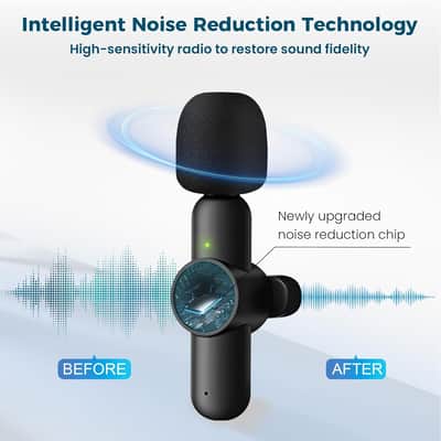 3 in 1 Mini Microphone, Wireless Lavalier Microphone for iPhone Android Camera USB-C,2.4G Ultra-Low Delay,Noise Reduction,Microphone Video Recording, Live Streaming,tiktok(Black, 3microphone) image 2