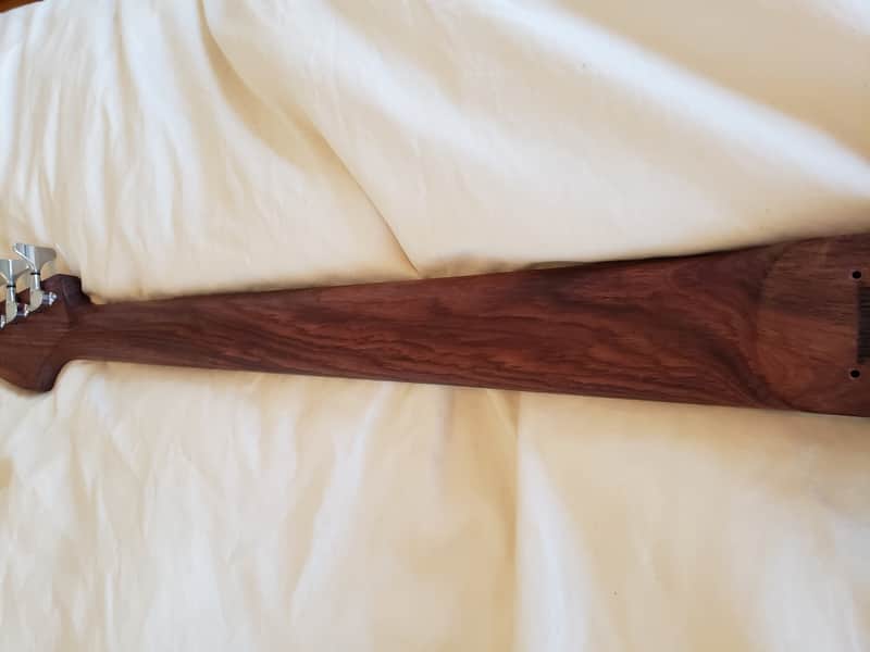 $575 Warmoth Deluxe 5 in line Jazz Bass neck in Rosewood - Ziricote fretboard plus Gotoh GB7 tuners image 1