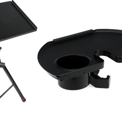Gator Frameworks GFW-UTL-MEDIATRAY2 Heavy-Duty Adjustable Media Tray Stand Bundle with Gator Frameworks GFW-MICACCTRAY Microphone Stand Accessory Tray image 1