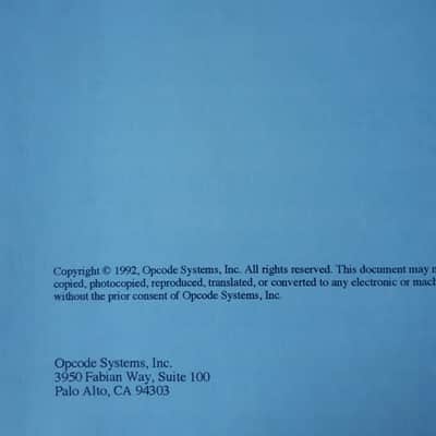 User's Manual for Opcode Systems Studio 4 1992 image 2