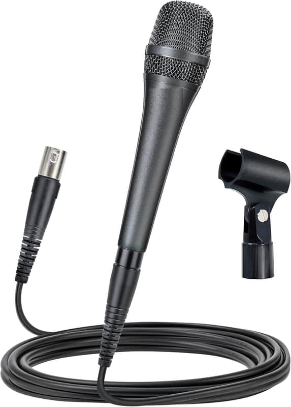 XLR Wired Vocal Microphone – Dynamic Cardioid Mic with Dual-Engine AHNC Noise Cancelling Tech for Singing, Karaoke, Stage & Studio, Includes Microphone, Mic Clip & 14.8ft XLR Cable image 1