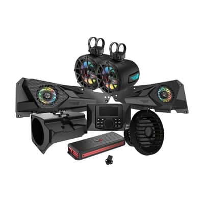 Cerwin Vega RPMRZRKD23 2014+ RZR XP Complete Audio Kit with 6 Ch Digital Amplifier, CMR3 Media Audio Player, 6.5” 2-Way Tower Speaker System and 10” Sealed Marine Subwoofer image 1