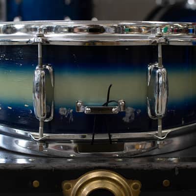 1960s Slingerland 5x14 Duco Blue & Silver Student Model Radio King Snare Drum image 6