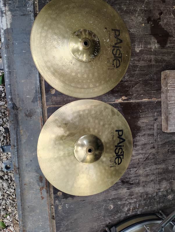 Paiste 14" 101 Brass Hi-Hat Cymbal Cymbals (Pair) 2005 - Present - Traditional image 1