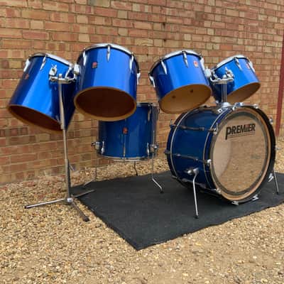 Premier Baron drum kit 1970s - Polychromatic Blue image 15