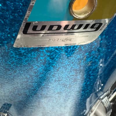 Ludwig Vintage Drum Set  1969 - Blue Sparkle image 12