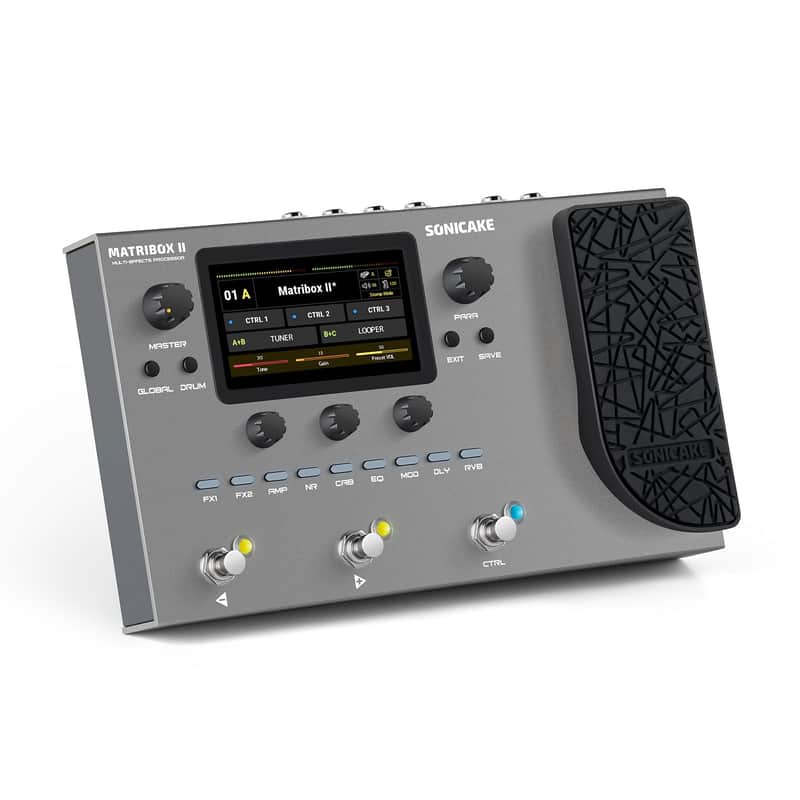 SONICAKE Matribox II - Multi Effects Processor with Expression Pedal, 200+ Built-in Guitar/Bass/Acoustic Effects, Amp Modeling, IR Cabinets Simulation, FX Loop, MIDI Stereo OTG USB Audio Interface image 1
