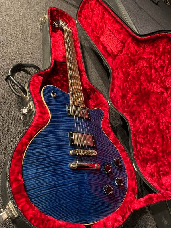 Grosh Set Neck 2005 Blue Brazilian Rosewood image 1