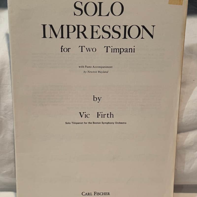 Solo Impression For Two Timpani by Vic Firth - Vintage Carl Fischer Score image 1
