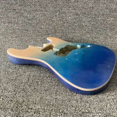 Blue Burst 4 String Mini Guitar Basswood Body with Tiger Maple Top image 4