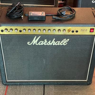 Vintage Marshall 5213 MOS-FET 100 Reverb Twin Guitar Combo Amp - 1986 Black - W/Footswitch image 1