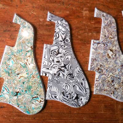 L@@K - - - Lot of 5 New Les Paul Pickguards Black, Pearl, plus 3 Colored Patterns image 5