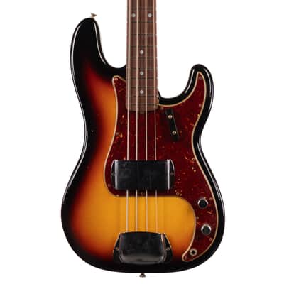 Fender Custom Shop 1966 Precision Bass Journeyman Faded Bleached 3-Color Sunburst w/OHSC (634) USED *MINT* image 2