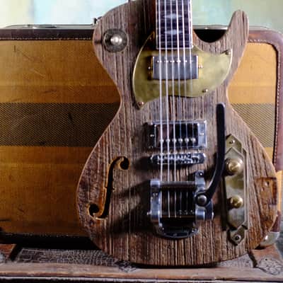 Postal  Crossroads 1910 Limited Edition  #1 Barnwood Upgrade Bigsby F Hole image 3