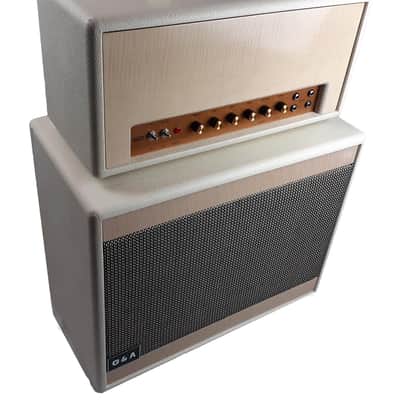 G&A Head Boutique White JTM 45 + 1x12 White Big Size V30 guitar Cabinet image 2