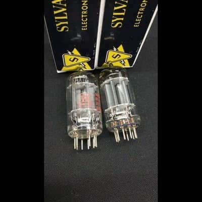 MATCHED PAIR SYLVANIA 12AX7A ECC83 Vintage Audio Amp VACUUM TUBES Tested 10.9822 image 2
