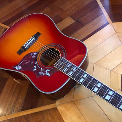 NAUGHTY BOY HUMMINGBIRD ACOUSTIC ELECTRIC DREADNOUGHT GUITAR in CHERRY BURST w/ GATOR CASES GIG BAG & STRAP image 12