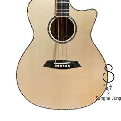 Sire A7 Sungha Jung series Natural All Solid Spruce & Rosewood Grand Auditorium guitar (high gloss) image 3