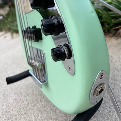 2020 Fender American Performer Mustang Bass Satin surf green image 8