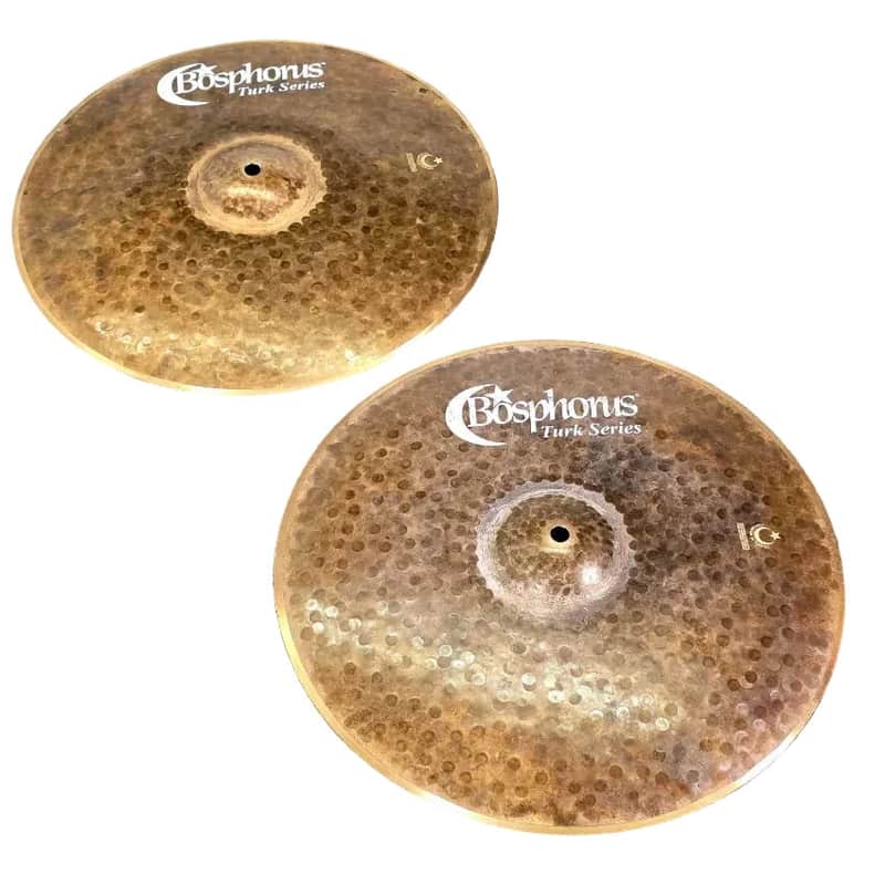 Used Bosphorus Turk Dark Hi Hat Cymbals 15" 1060/1400 grams - Very Good image 1