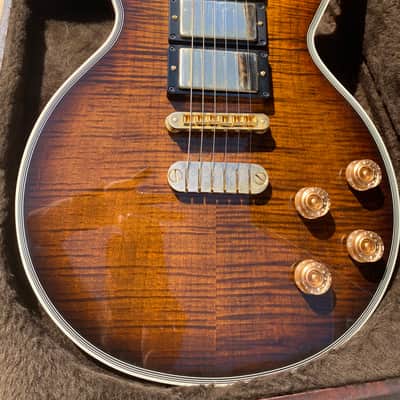 Dean USA custom shop Cadillac tiger eye 2003 - Tiger Eye Flame Top Burst image 10