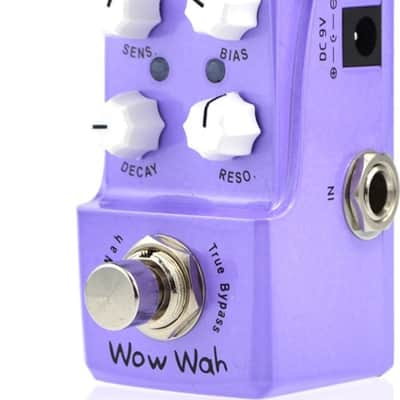 Joyo JF-322 Wow Wah (Auto wah) True Bypass Mini Pedal w/ 2 Patch Cables image 12