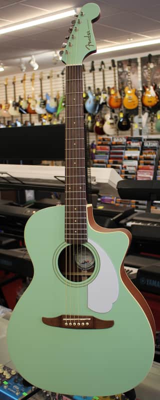 Fender California Series Newporter Player Acoustic Electric Guitar Surf Green image 1