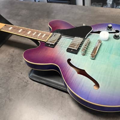 Epiphone ES-335 Blueberry Burst BRAND NEW Figured Flame Top and Back Semi-Hollowbody Hollow Body Archtop 335 Electric Guitar image 8