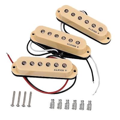 Cream Hot Texas Swamp Alnico V Single Coil Guitar Pickups Set for Stratocaster image 4